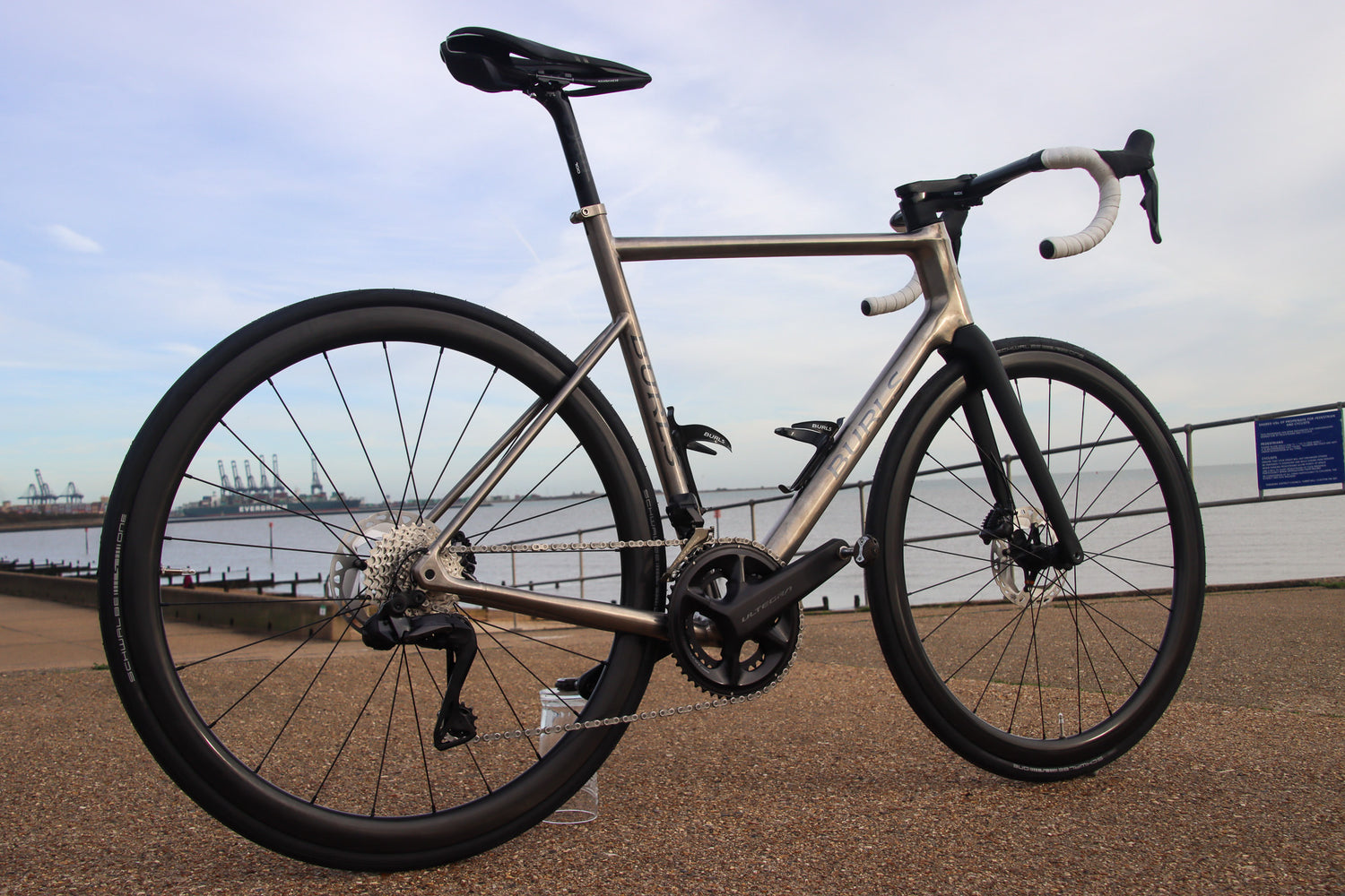 A Burls Titanium Road Bike in Bristol Docks